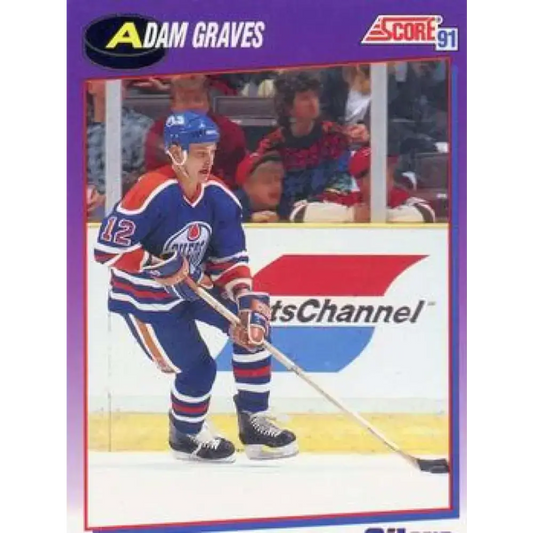 1991-92 Score American #358 Adam Graves NM-MT Edmonton Oilers Hockey Card - Hockey Card Single