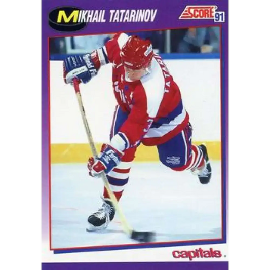1991-92 Score American #37 Mikhail Tatarinov NM-MT Washington Capitals Hockey Card