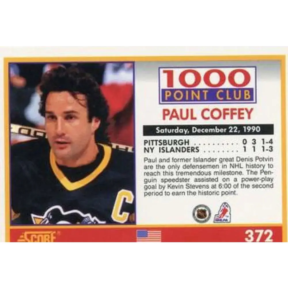 1991-92 Score American #372 Paul Coffey NM-MT Hockey Card - Hockey Card Single