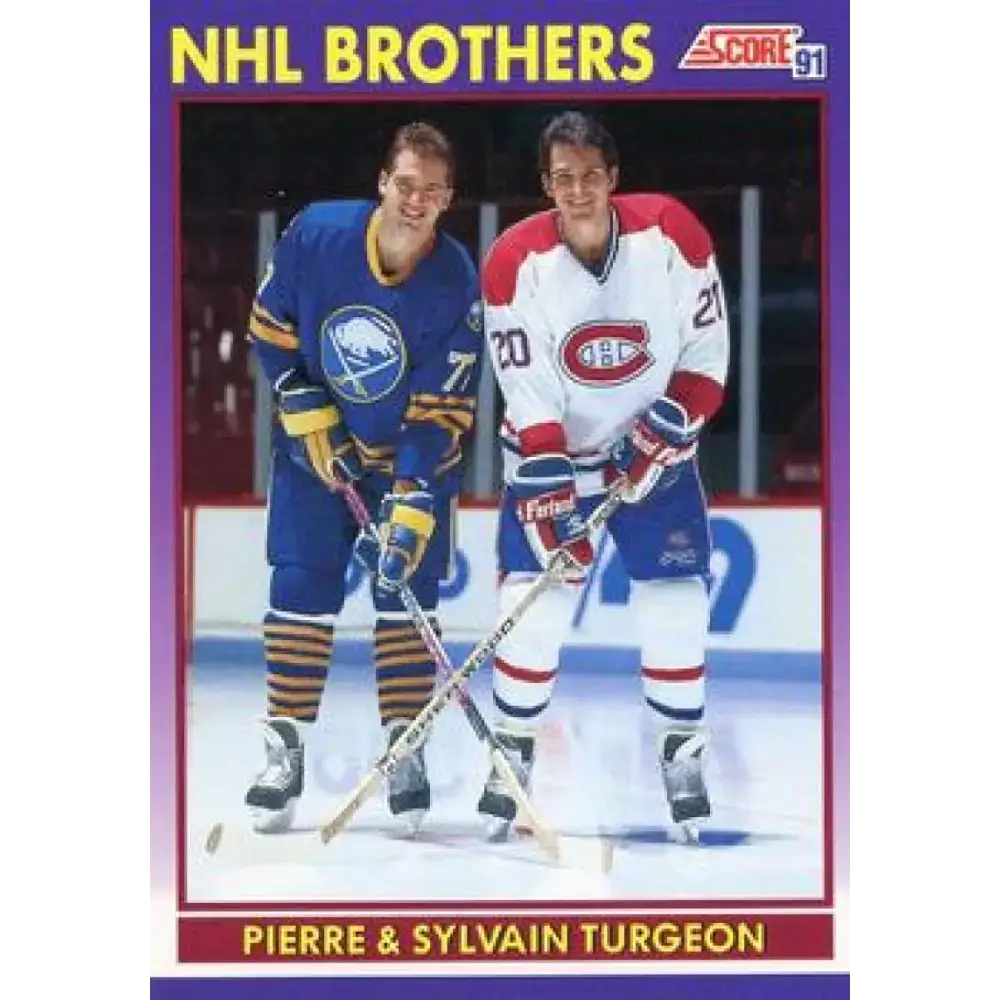 1991-92 Score American #377 Sylvain Turgeon/Pierre Turgeon NM-MT Montreal Canadiens Hockey Card - Hockey Card Single