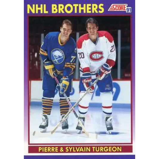 1991-92 Score American #377 Sylvain Turgeon/Pierre Turgeon NM-MT Montreal Canadiens Hockey Card - Hockey Card Single