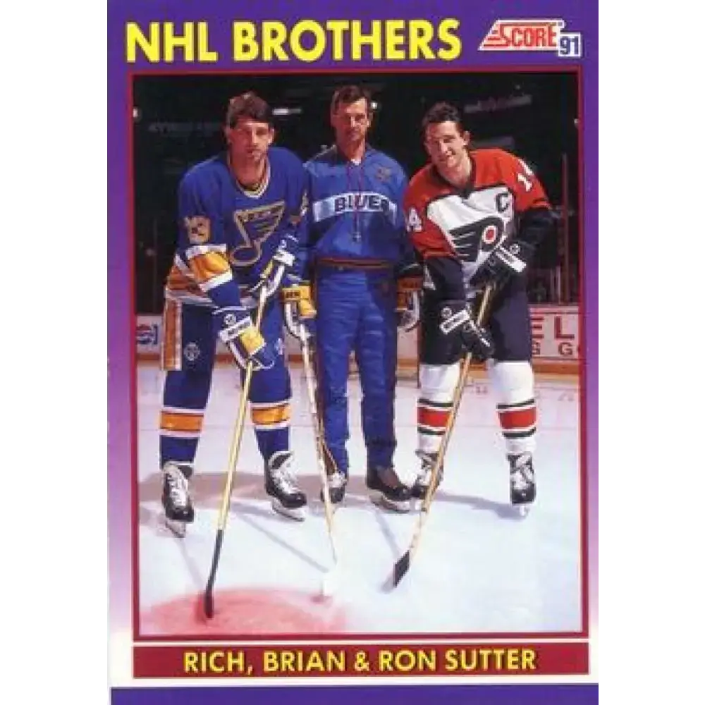 1991-92 Score American #378 Ron Sutter/Brian Sutter NM-MT St. Louis Blues Hockey Card - Hockey Card Single