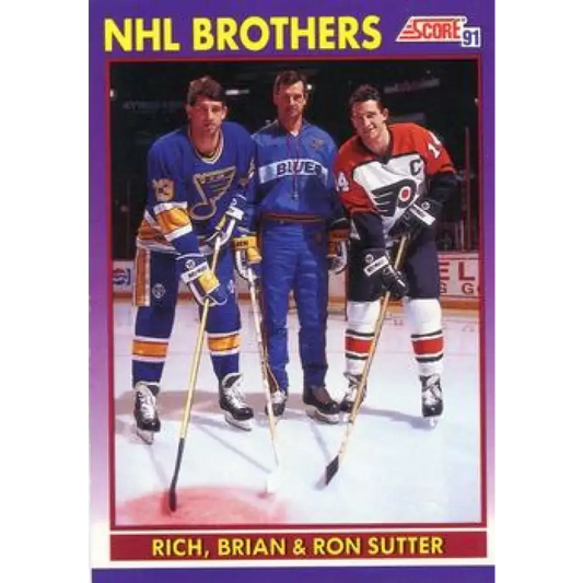 1991-92 Score American #378 Ron Sutter/Brian Sutter NM-MT St. Louis Blues Hockey Card