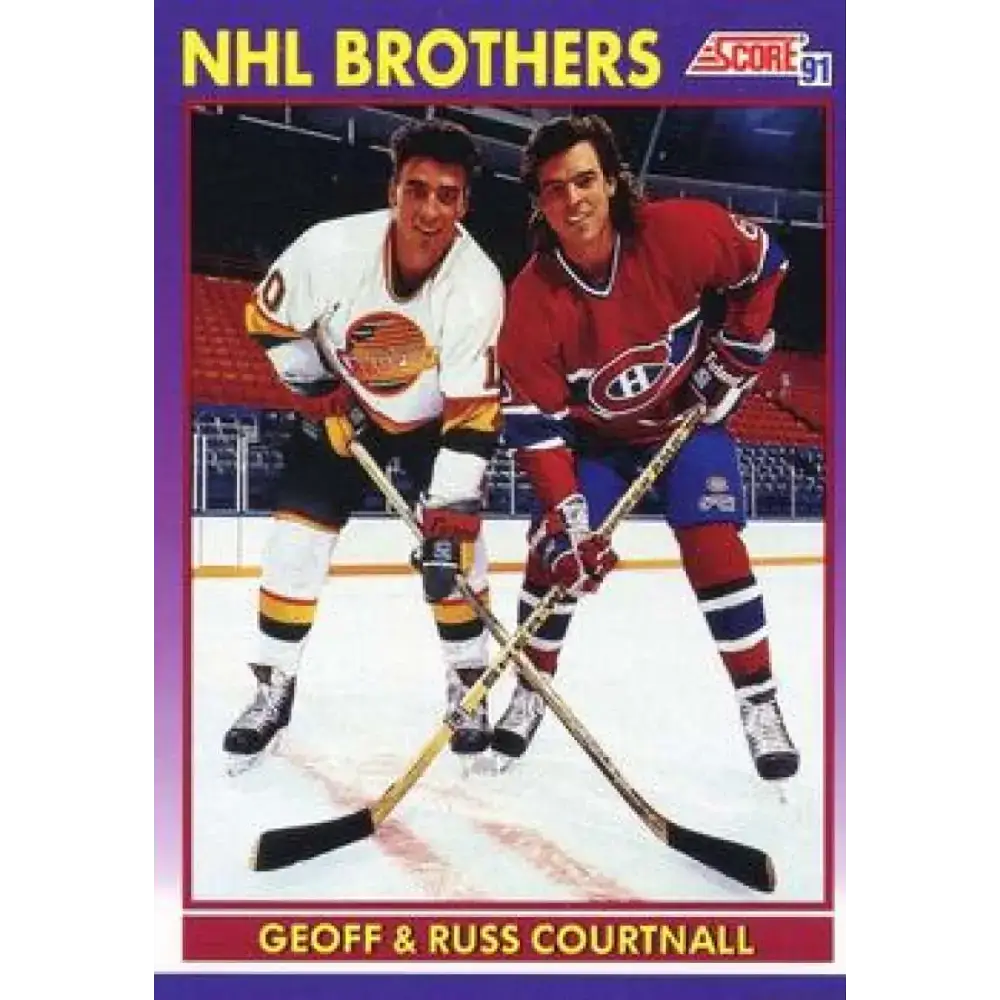 1991-92 Score American #380 Geoff Courtnall/Russ Courtnall NM-MT Vancouver Canucks Hockey Card