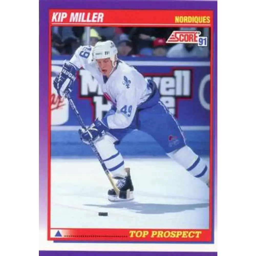 1991-92 Score American #384 Kip Miller NM-MT Quebec Nordiques Hockey Card - Hockey Card Single