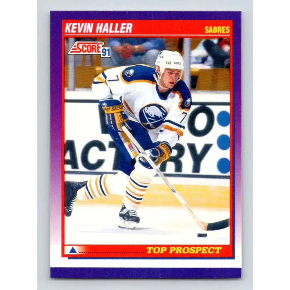 1991-92 Score American #386 Kevin Haller NM-MT RC Rookie Buffalo Sabres Hockey Card - Hockey Card Single