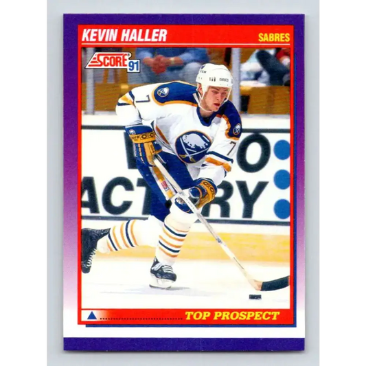 1991-92 Score American #386 Kevin Haller NM-MT RC Rookie Buffalo Sabres Hockey Card