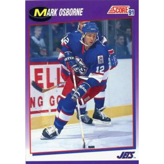 1991-92 Score American #39 Mark Osborne NM-MT Winnipeg Jets Hockey Card