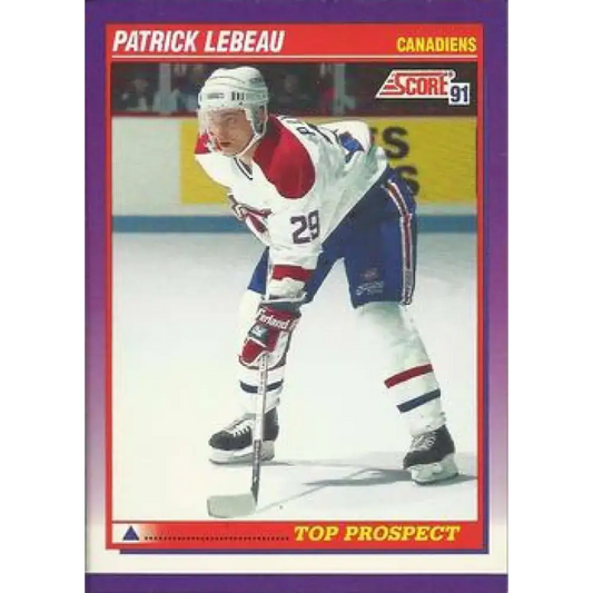 1991-92 Score American #390 Patrick Lebeau NM-MT RC Rookie Montreal Canadiens Hockey Card - Hockey Card Single