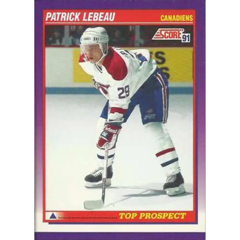 1991-92 Score American #390 Patrick Lebeau NM-MT RC Rookie Montreal Canadiens Hockey Card - Hockey Card Single