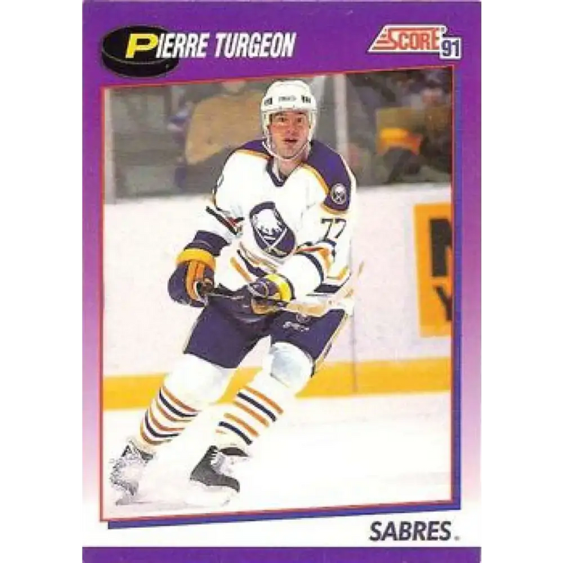 1991-92 Score American #4 Pierre Turgeon NM-MT Buffalo Sabres Hockey Card - Hockey Card Single