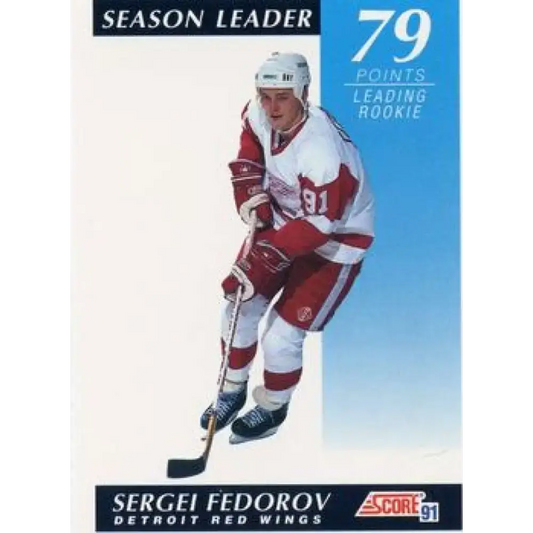 1991-92 Score American #408 Sergei Fedorov NM-MT Detroit Red Wings Hockey Card