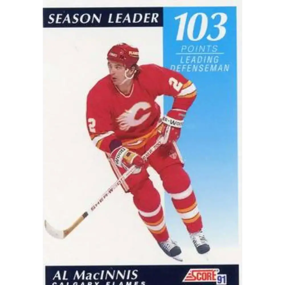 1991-92 Score American #409 Al MacInnis NM-MT Calgary Flames Hockey Card - Hockey Card Single