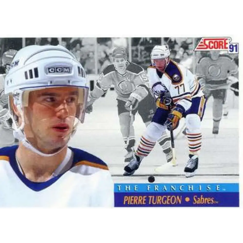 1991-92 Score American #416 Pierre Turgeon NM-MT Buffalo Sabres Hockey Card - Hockey Card Single