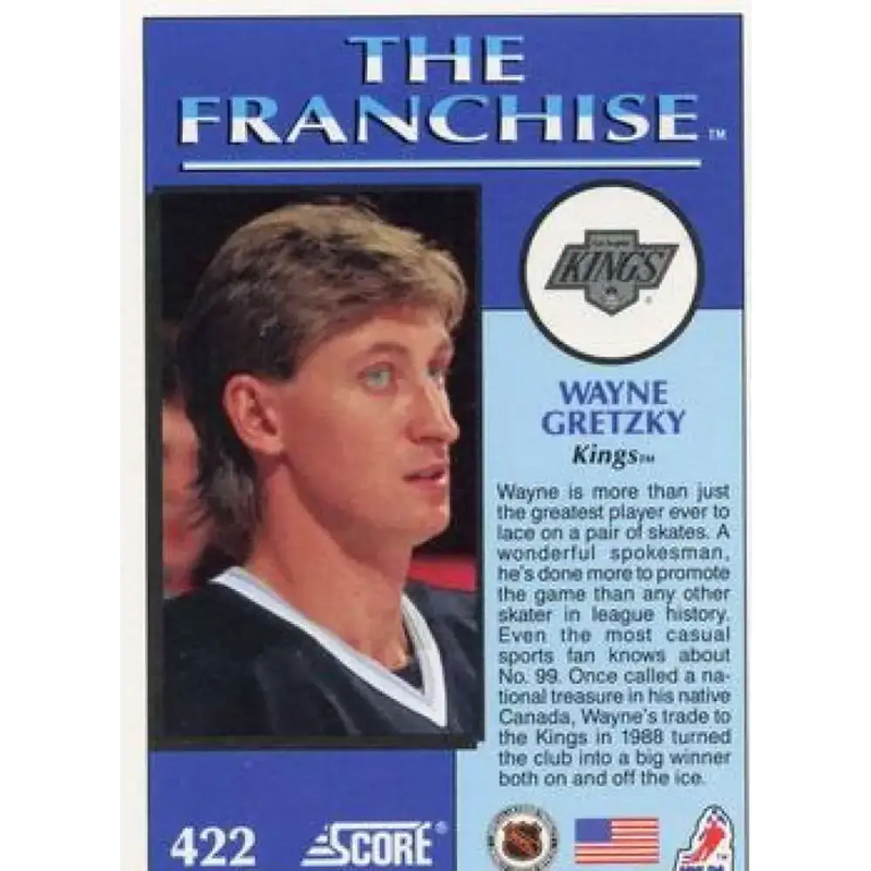 1991-92 Score American #422 Wayne Gretzky NM-MT Los Angeles Kings Hockey Card - Hockey Card Single