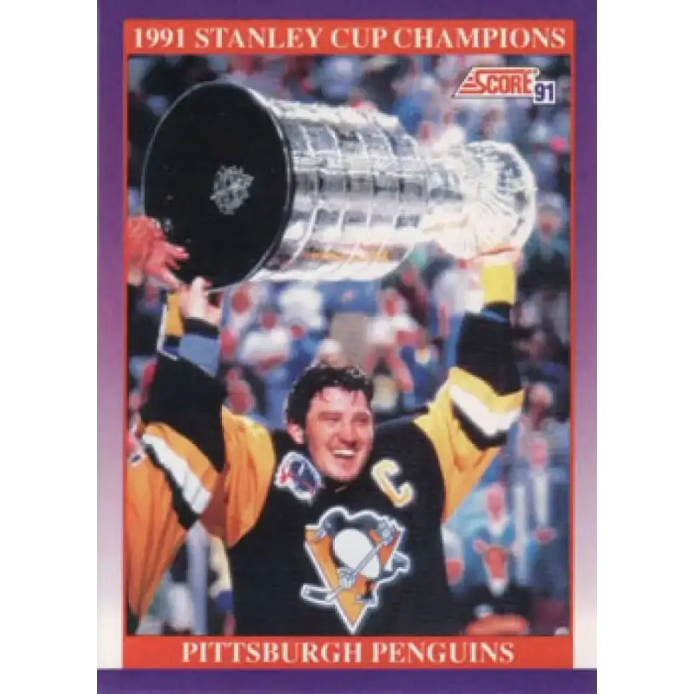 1991-92 Score American #425 Stanley Cup Champs NM-MT Pittsburgh Penguins Hockey Card
