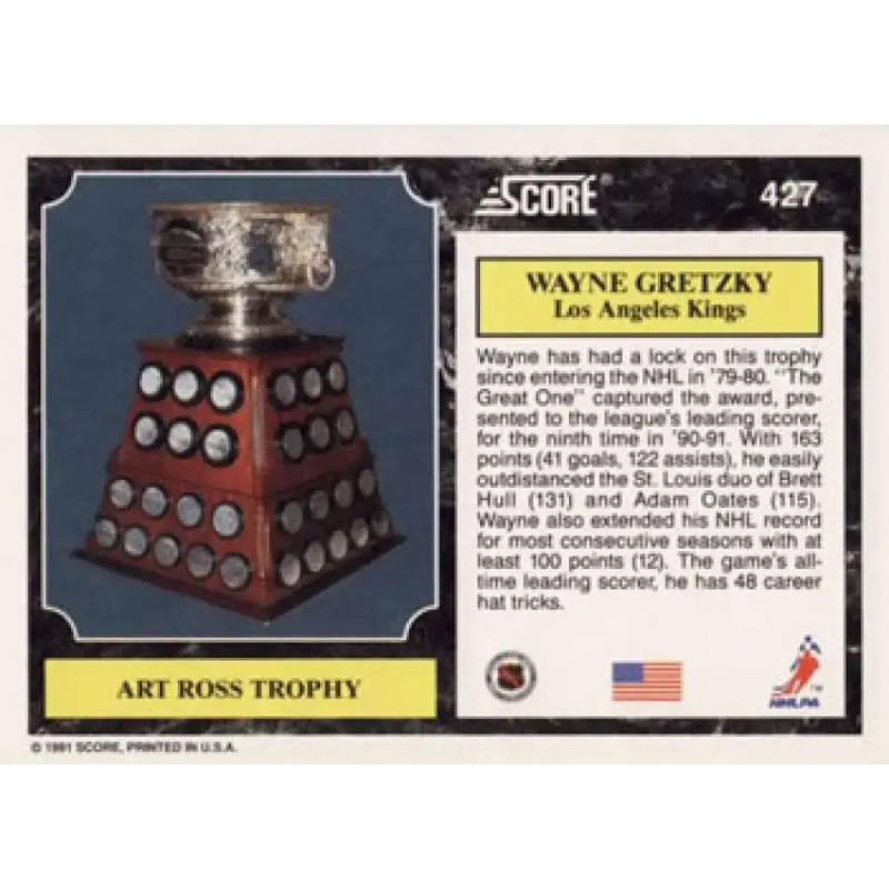 1991-92 Score American #427 Wayne Gretzky NM-MT Los Angeles Kings Hockey Card - Hockey Card Single