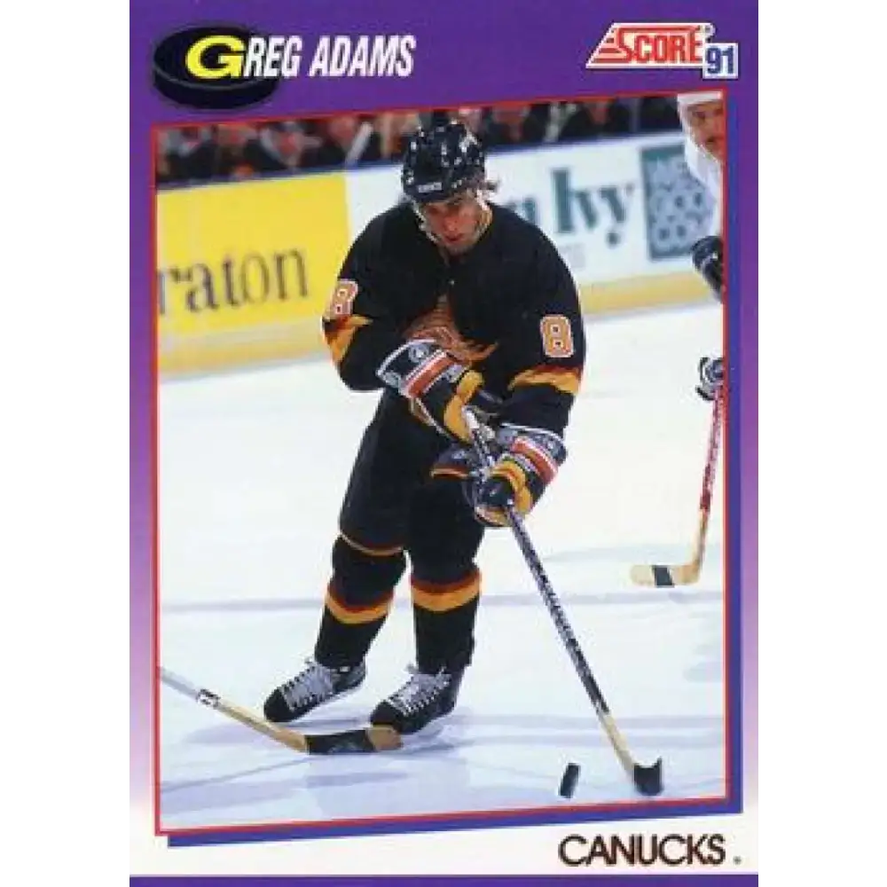 1991-92 Score American #44 Greg Adams NM-MT Vancouver Canucks Hockey Card - Hockey Card Single