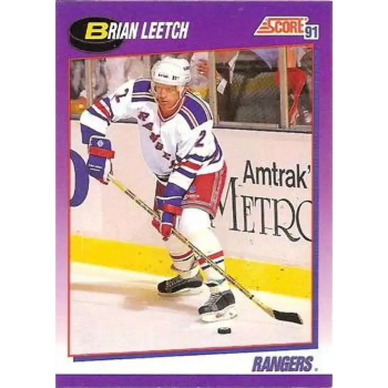 1991-92 Score American #5 Brian Leetch NM-MT New York Rangers Hockey Card - Hockey Card Single