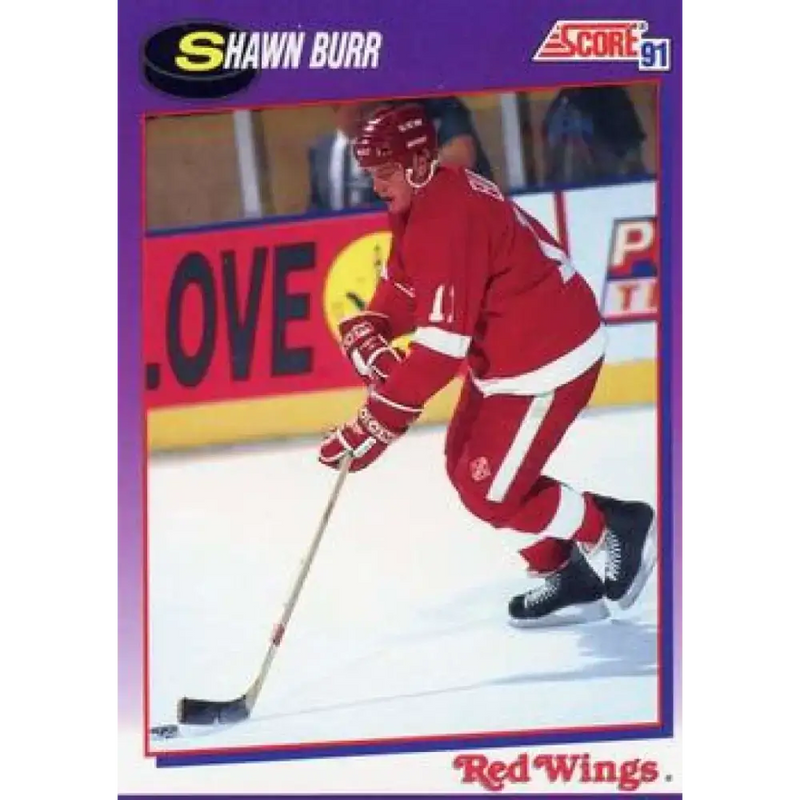 1991-92 Score American #54 Shawn Burr NM-MT Detroit Red Wings Hockey Card - Hockey Card Single