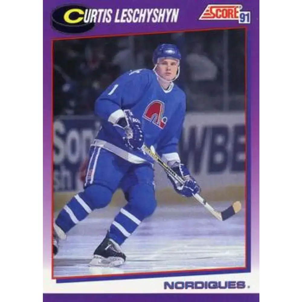 1991-92 Score American #58 Curtis Leschyshyn NM-MT Quebec Nordiques Hockey Card - Hockey Card Single
