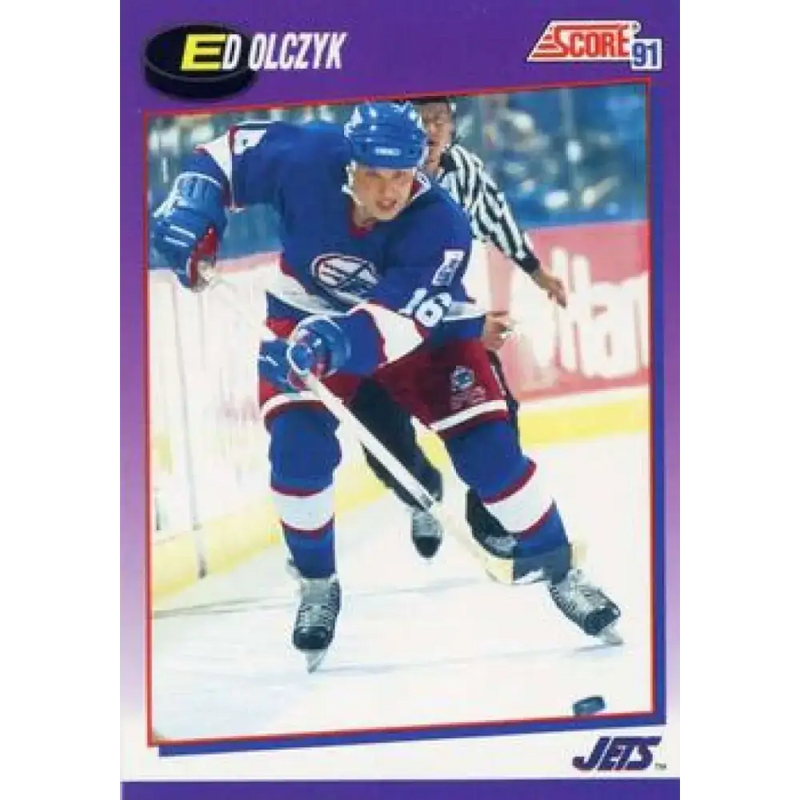 1991-92 Score American #60 Ed Olczyk NM-MT Winnipeg Jets Hockey Card - Hockey Card Single