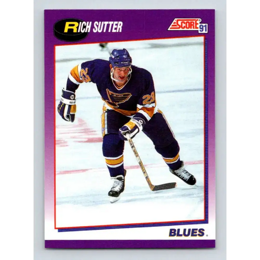 1991-92 Score American #63 Rich Sutter NM-MT St. Louis Blues Hockey Card