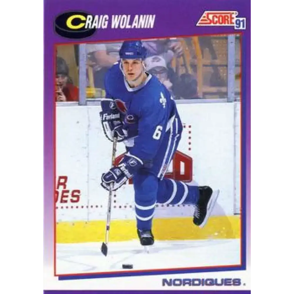 1991-92 Score American #74 Craig Wolanin NM-MT Quebec Nordiques Hockey Card - Hockey Card Single