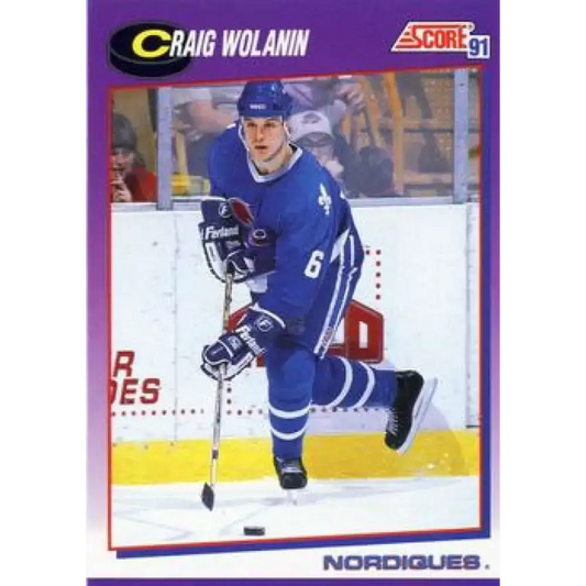 1991-92 Score American #74 Craig Wolanin NM-MT Quebec Nordiques Hockey Card - Hockey Card Single