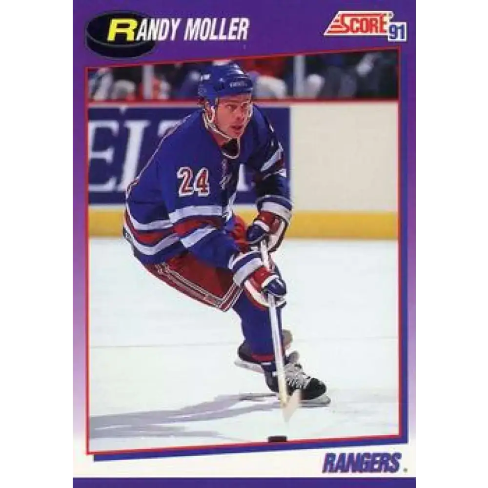 1991-92 Score American #79 Randy Moller NM-MT New York Rangers Hockey Card - Hockey Card Single
