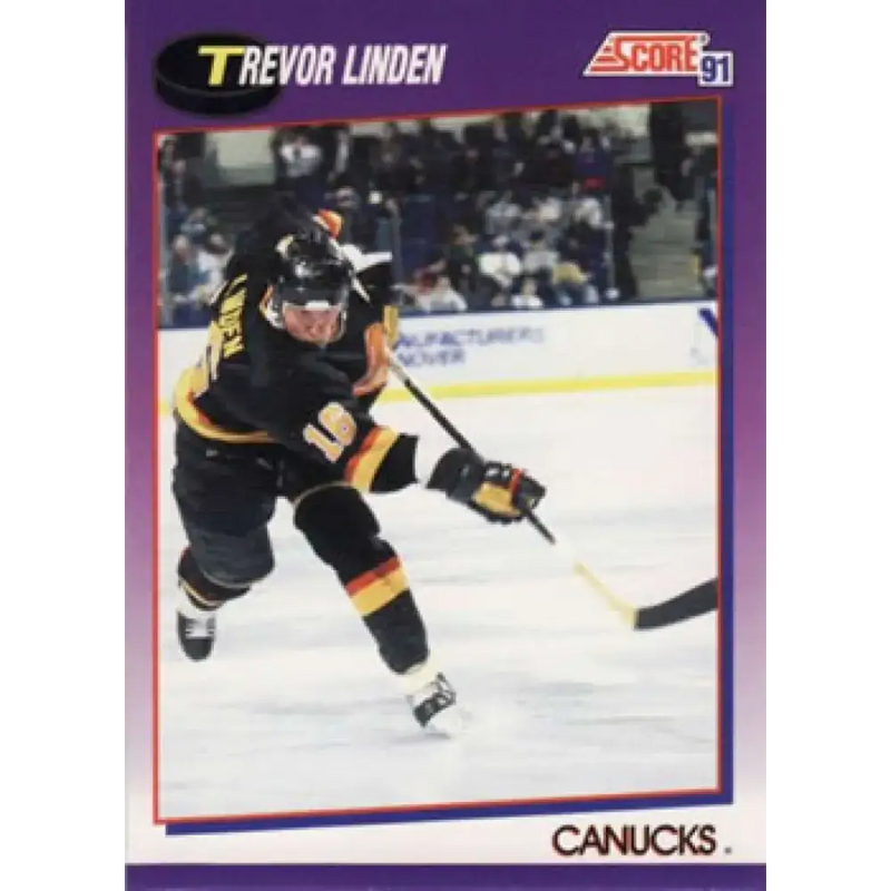 1991-92 Score American #8 Trevor Linden NM-MT Vancouver Canucks Hockey Card - Hockey Card Single