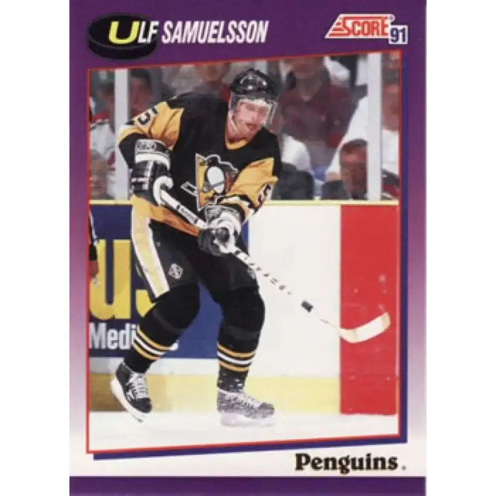1991-92 Score American #82 Ulf Samuelsson NM-MT Pittsburgh Penguins Hockey Card - Hockey Card Single