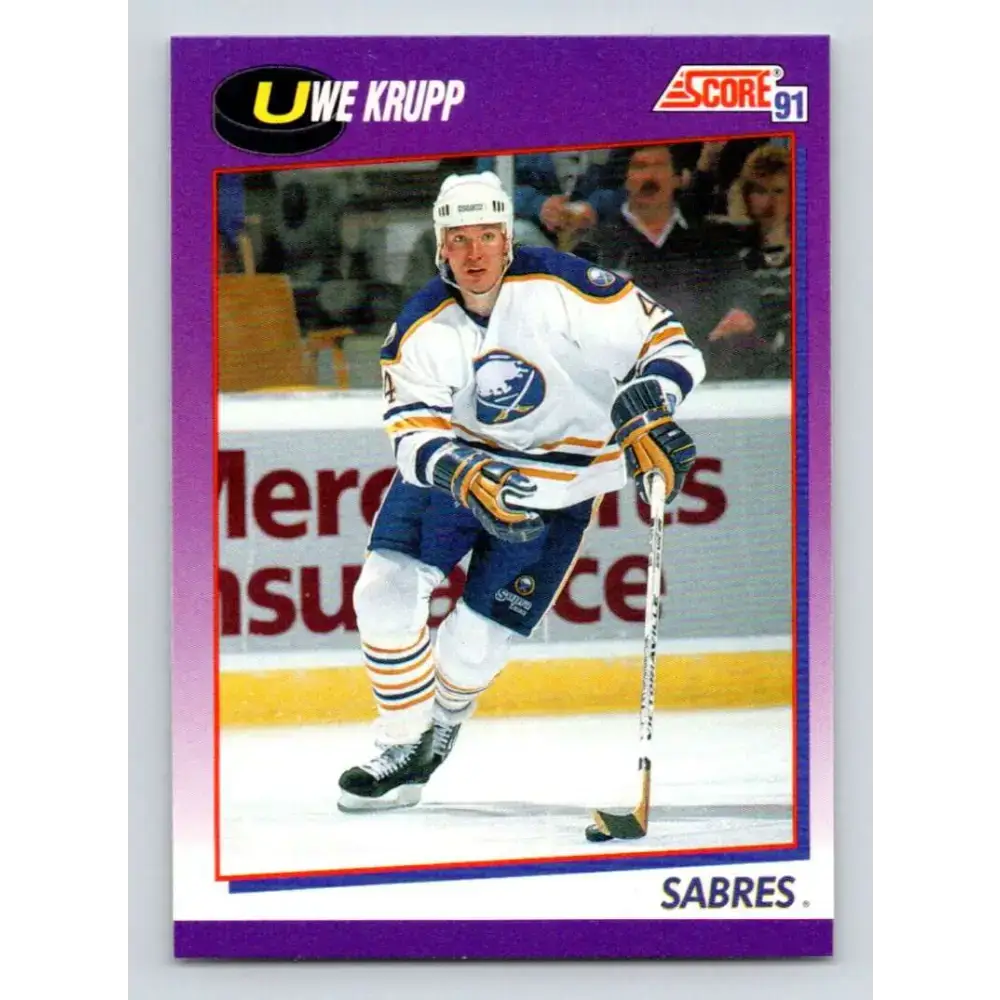 1991-92 Score American #84 Uwe Krupp NM-MT Buffalo Sabres Hockey Card - Hockey Card Single