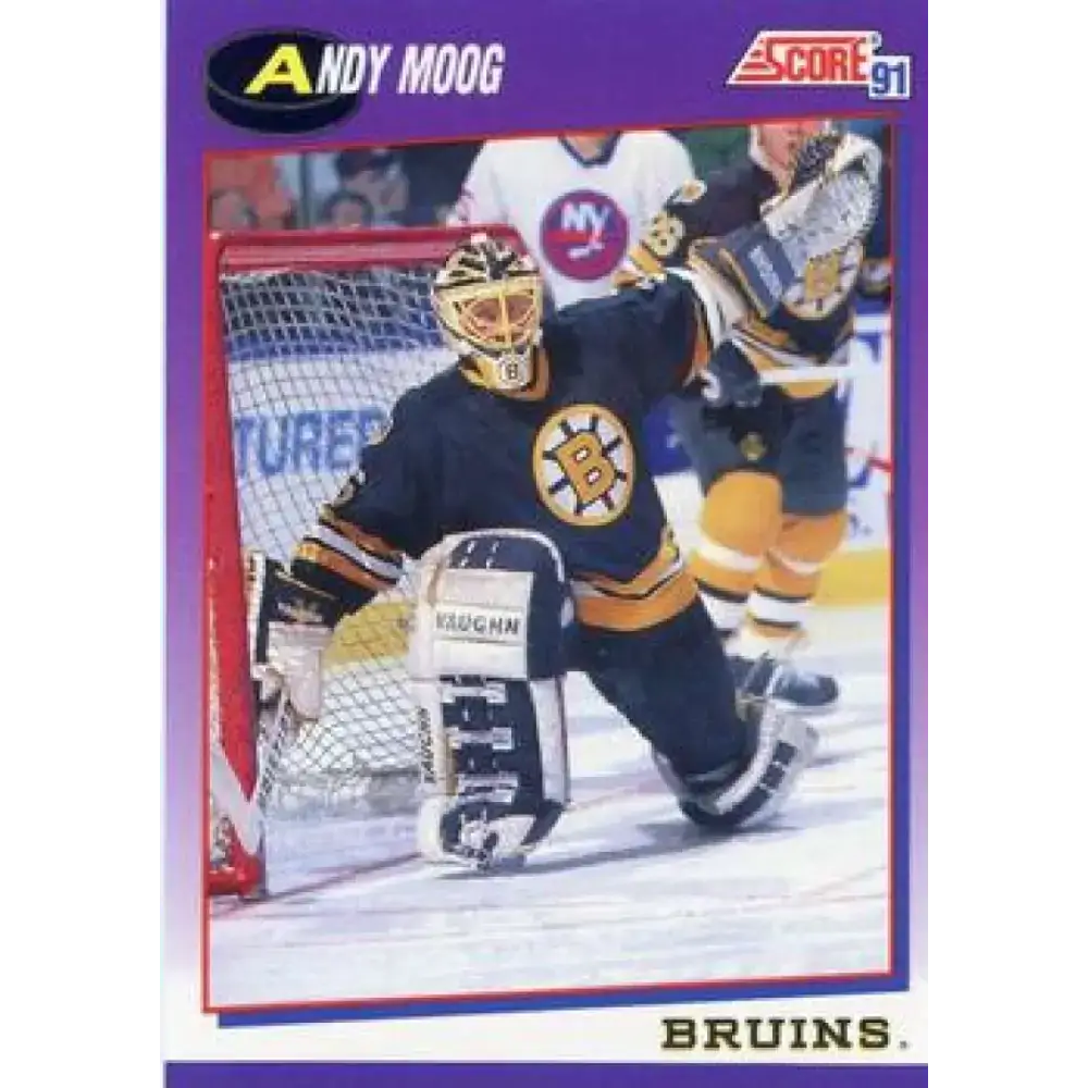1991-92 Score American #90 Andy Moog NM-MT Boston Bruins Hockey Card - Hockey Card Single