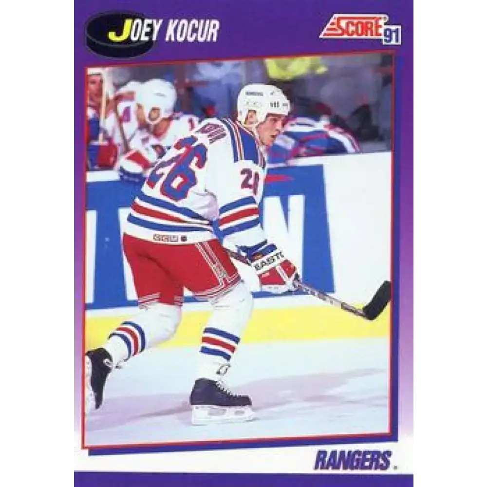 1991-92 Score American #92 Joey Kocur NM-MT New York Rangers Hockey Card - Hockey Card Single