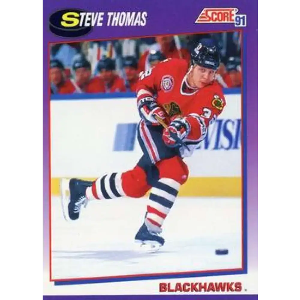 1991-92 Score American #94 Steve Thomas NM-MT Chicago Blackhawks Hockey Card - Hockey Card Single