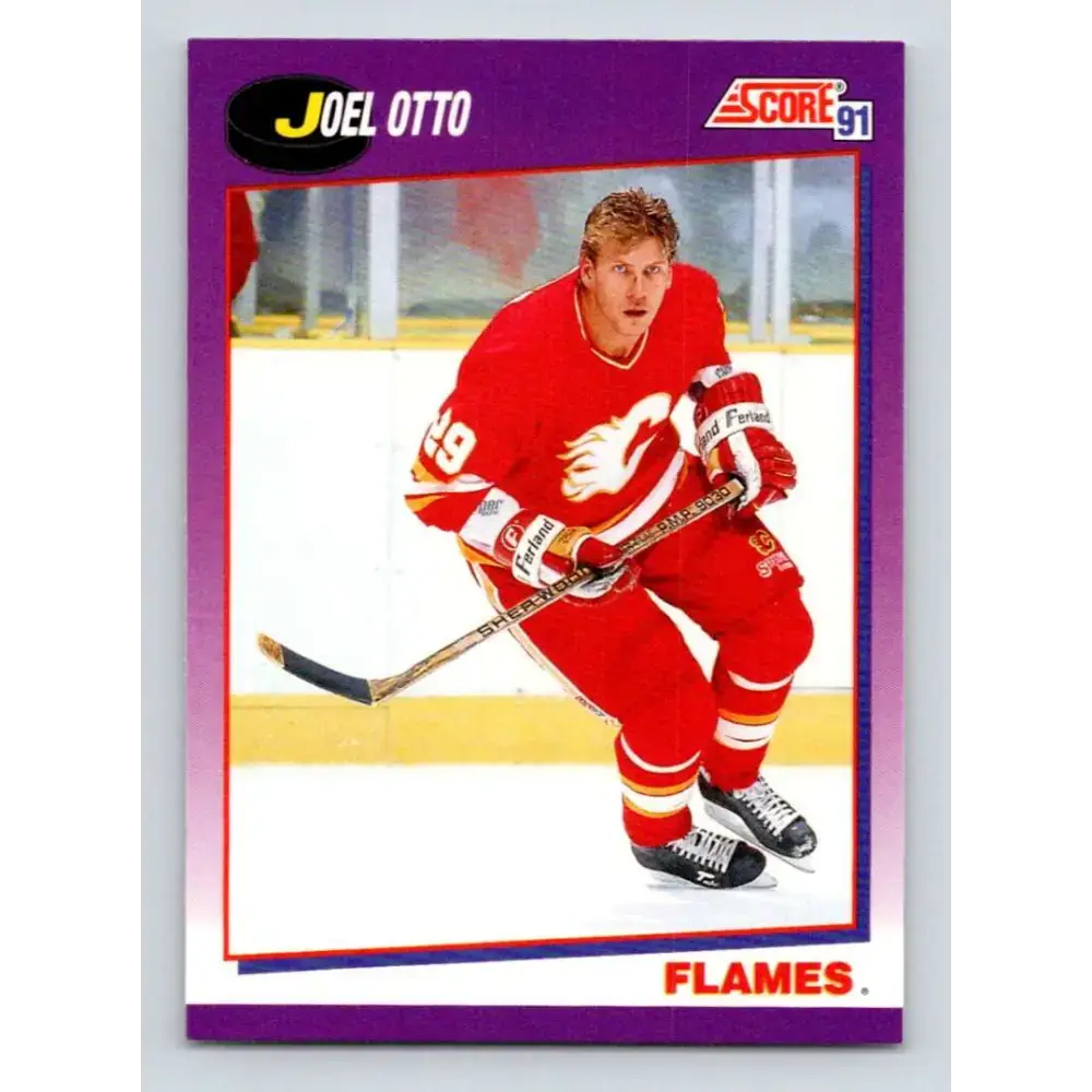 1991-92 Score American #96 Joel Otto NM-MT Calgary Flames Hockey Card - Hockey Card Single