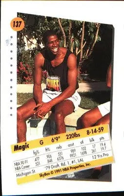 1991-92 SkyBox #137 Magic Johnson - Basketball Card Single