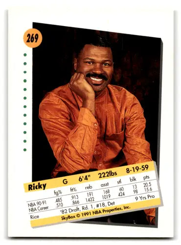 1991-92 SkyBox #269 Ricky Pierce NM Near Mint ID:82358 - Basketball Card Single