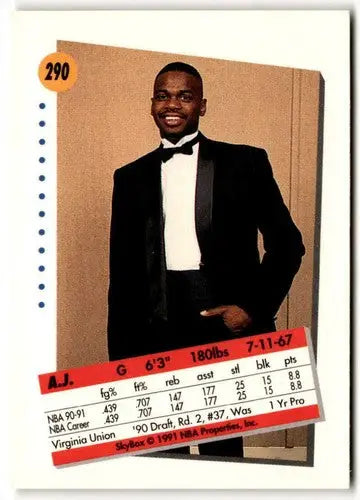 1991-92 SkyBox #290 A.J. English NM-MT Bullets ID:41542 - Basketball Card Single