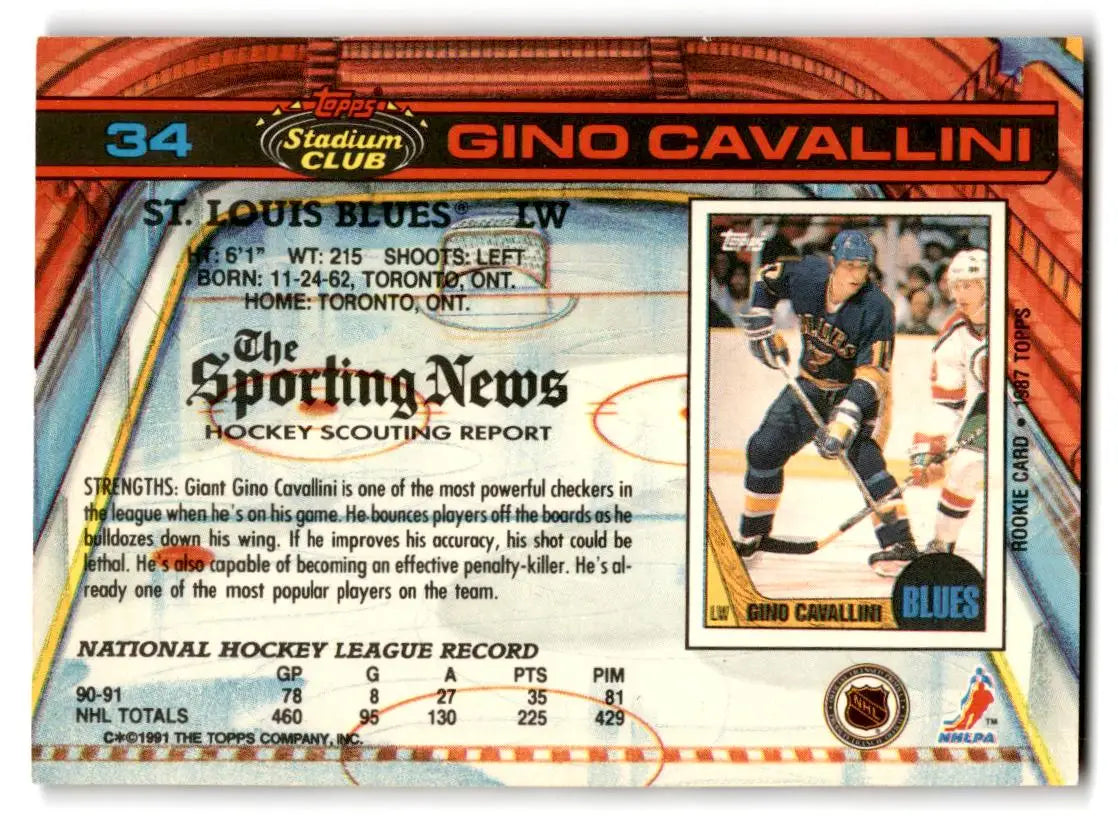 1991-92 Stadium Club #34 Gino Cavallini - Hockey Card Single