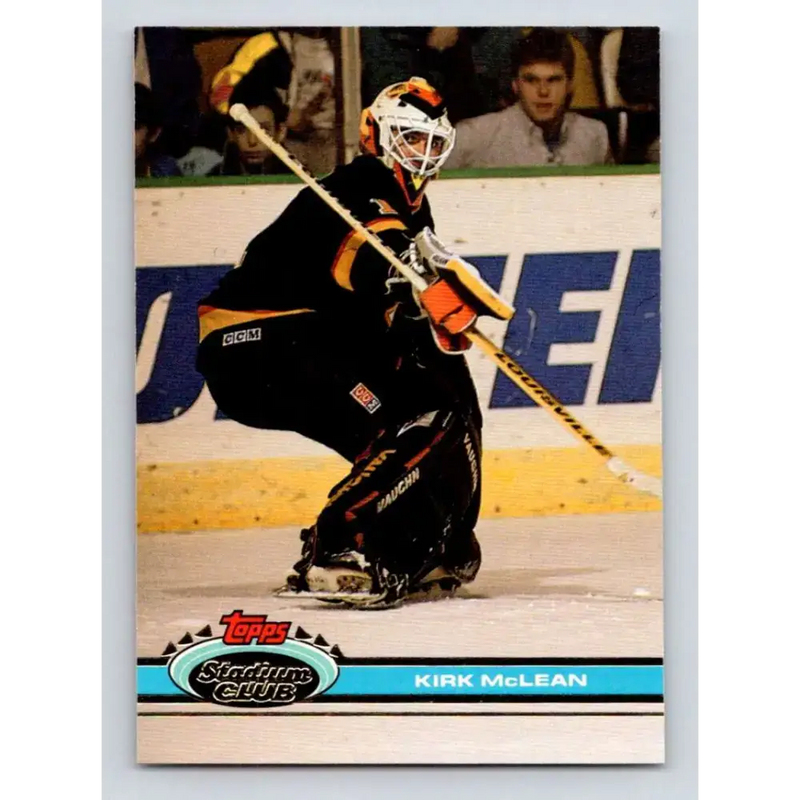 1991-92 Topps Stadium Club #105 Kirk McLean NM-MT Vancouver Canucks Hockey Card - Hockey Card Single