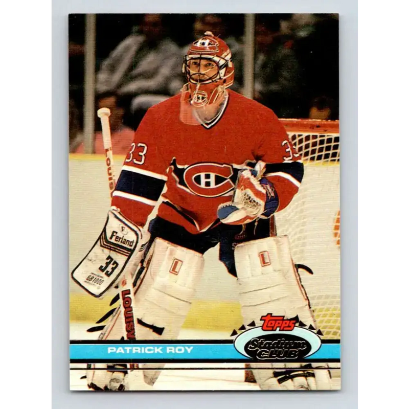 1991-92 Topps Stadium Club #107 Patrick Roy NM-MT Montreal Canadiens Hockey Card - Hockey Card Single