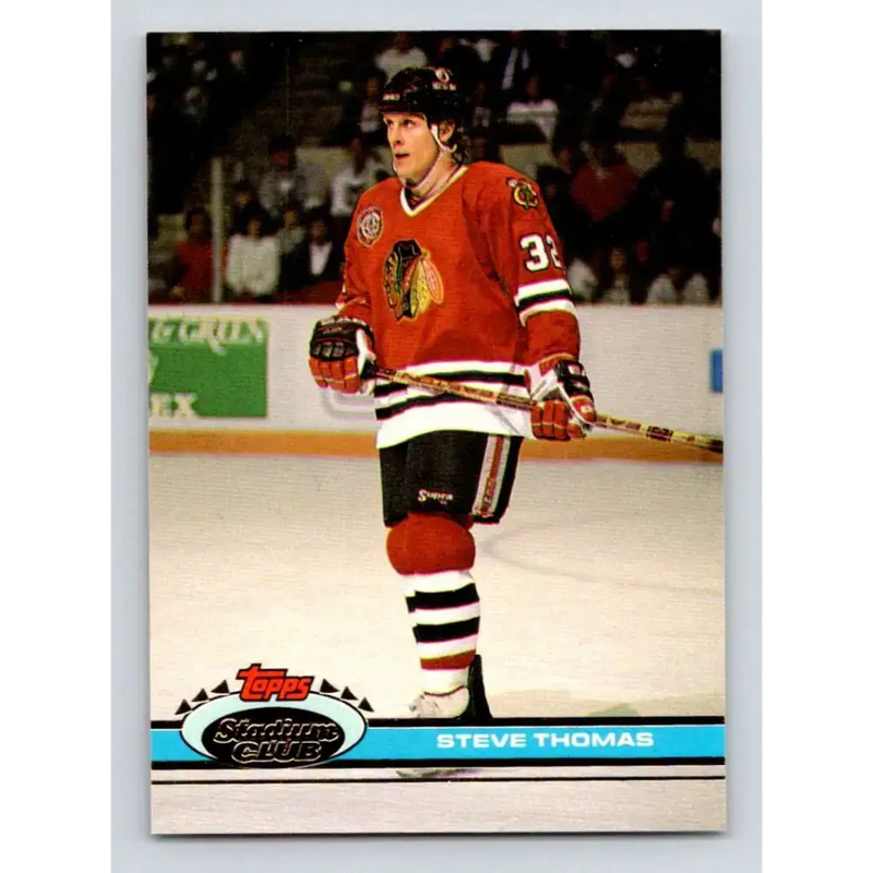 1991-92 Topps Stadium Club #109 Steve Thomas NM-MT Chicago Blackhawks Hockey Card - Hockey Card Single