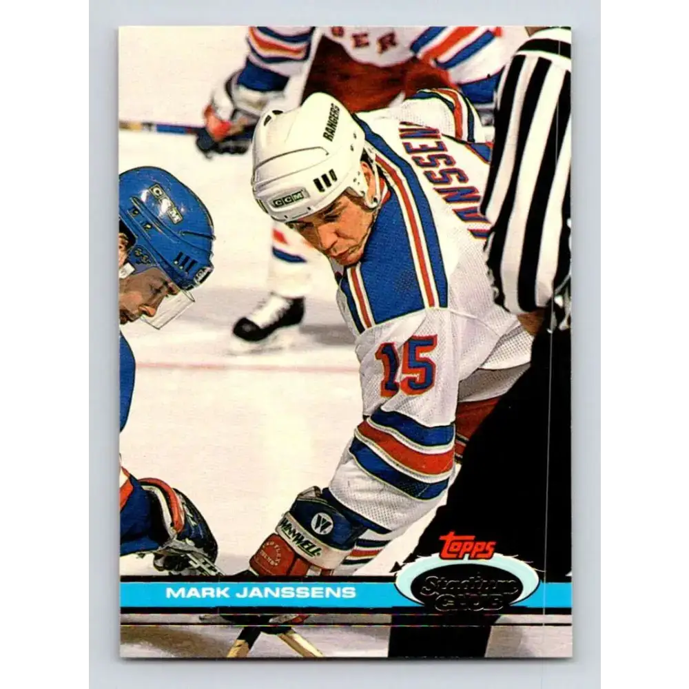 1991-92 Topps Stadium Club #113 Mark Janssens NM-MT New York Rangers Hockey Card - Hockey Card Single
