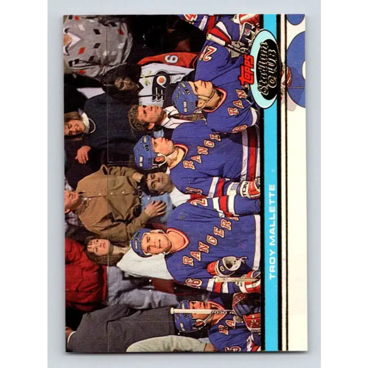 1991-92 Topps Stadium Club #134 Troy Mallette NM-MT New York Rangers Hockey Card - Hockey Card Single