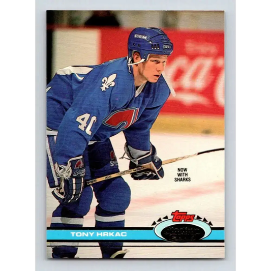 1991-92 Topps Stadium Club #136 Tony Hrkac NM-MT San Jose Sharks Hockey Card - Hockey Card Single