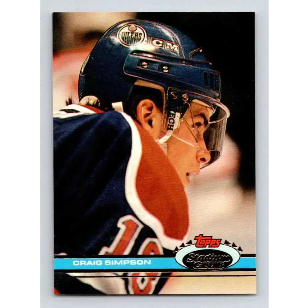 1991-92 Topps Stadium Club #137 Craig Simpson NM-MT Edmonton Oilers Hockey Card - Hockey Card Single