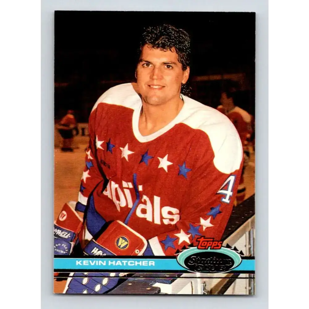 1991-92 Topps Stadium Club #140 Kevin Hatcher NM-MT Washington Capitals Hockey Card - Hockey Card Single