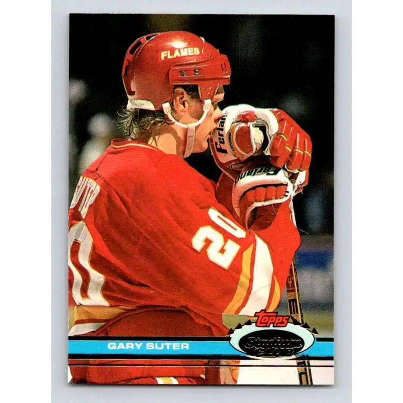 1991-92 Topps Stadium Club #143 Gary Suter NM-MT Calgary Flames Hockey Card - Hockey Card Single
